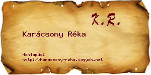 Karácsony Réka névjegykártya